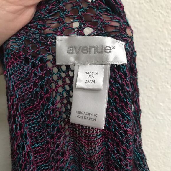 Avenue sleeveless open weave duster cardigan 22/24 - Picture 3 of 4